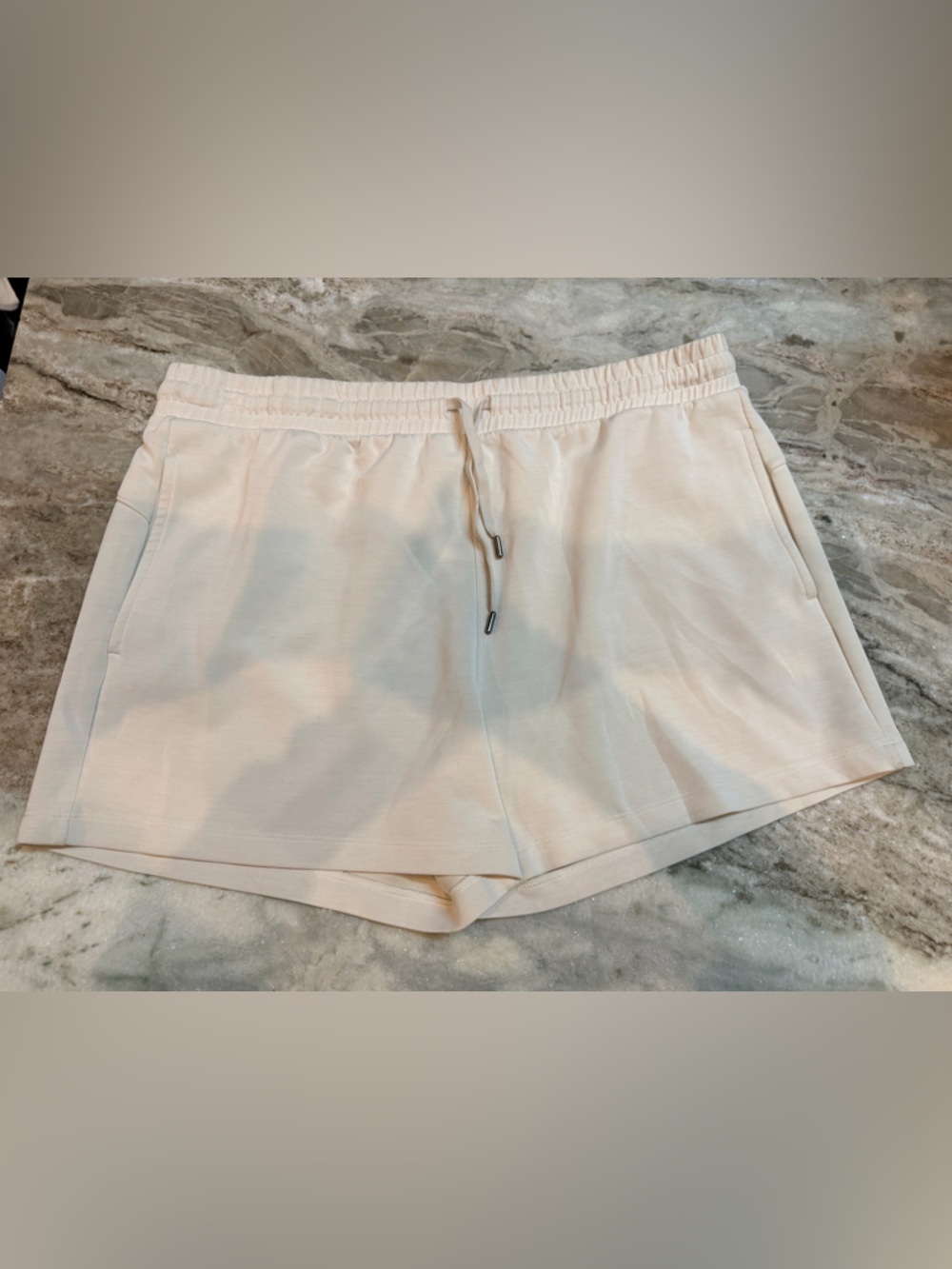 Members Mark Sandwash Shorts XXL Beige Pull On Elastic Waist Lounge